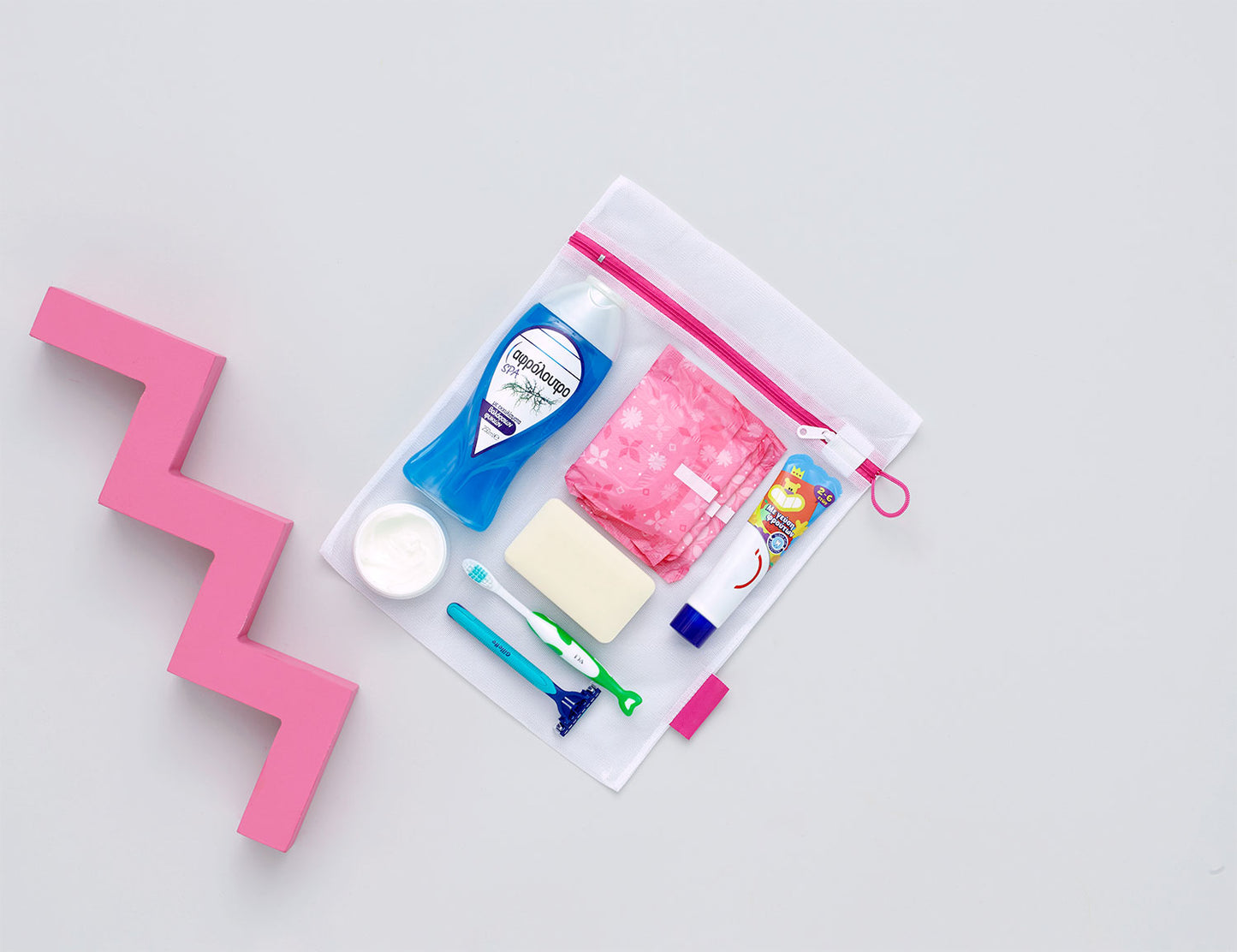Deodorant, Period Products & Wash Kits