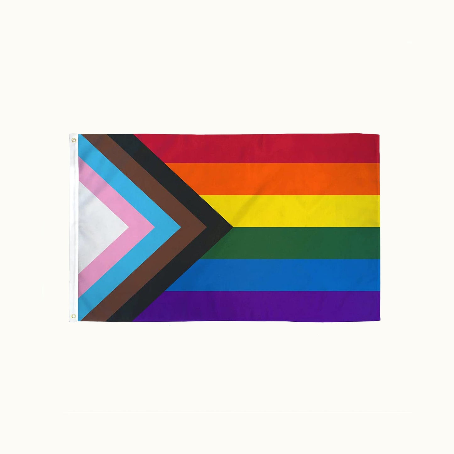 LGBTQIA+ flag laid flat 